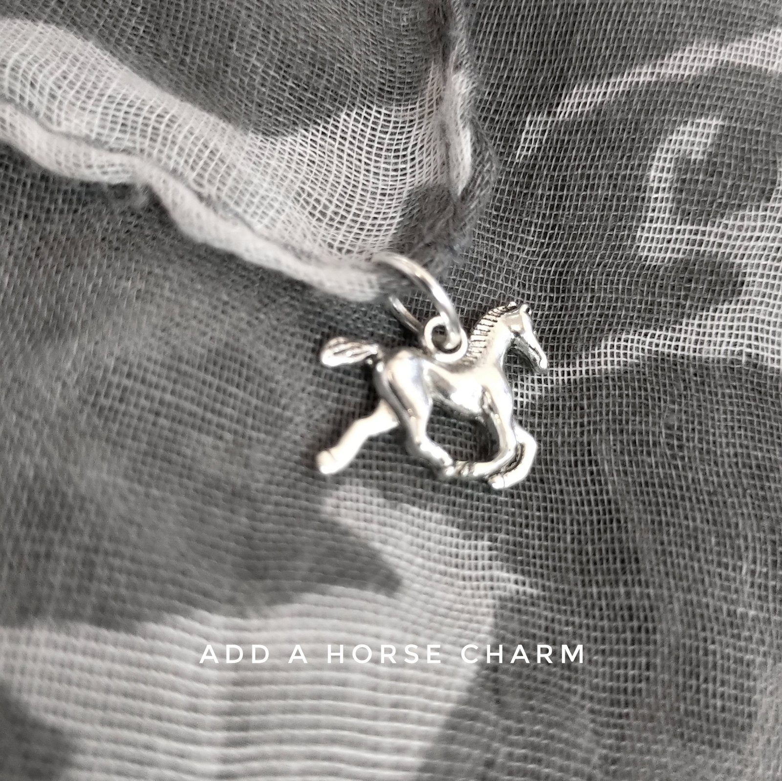 Sketched Horses Scarf Grey