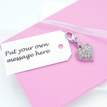 Load image into Gallery viewer, Sparkly Clip Heart Charm Silver
