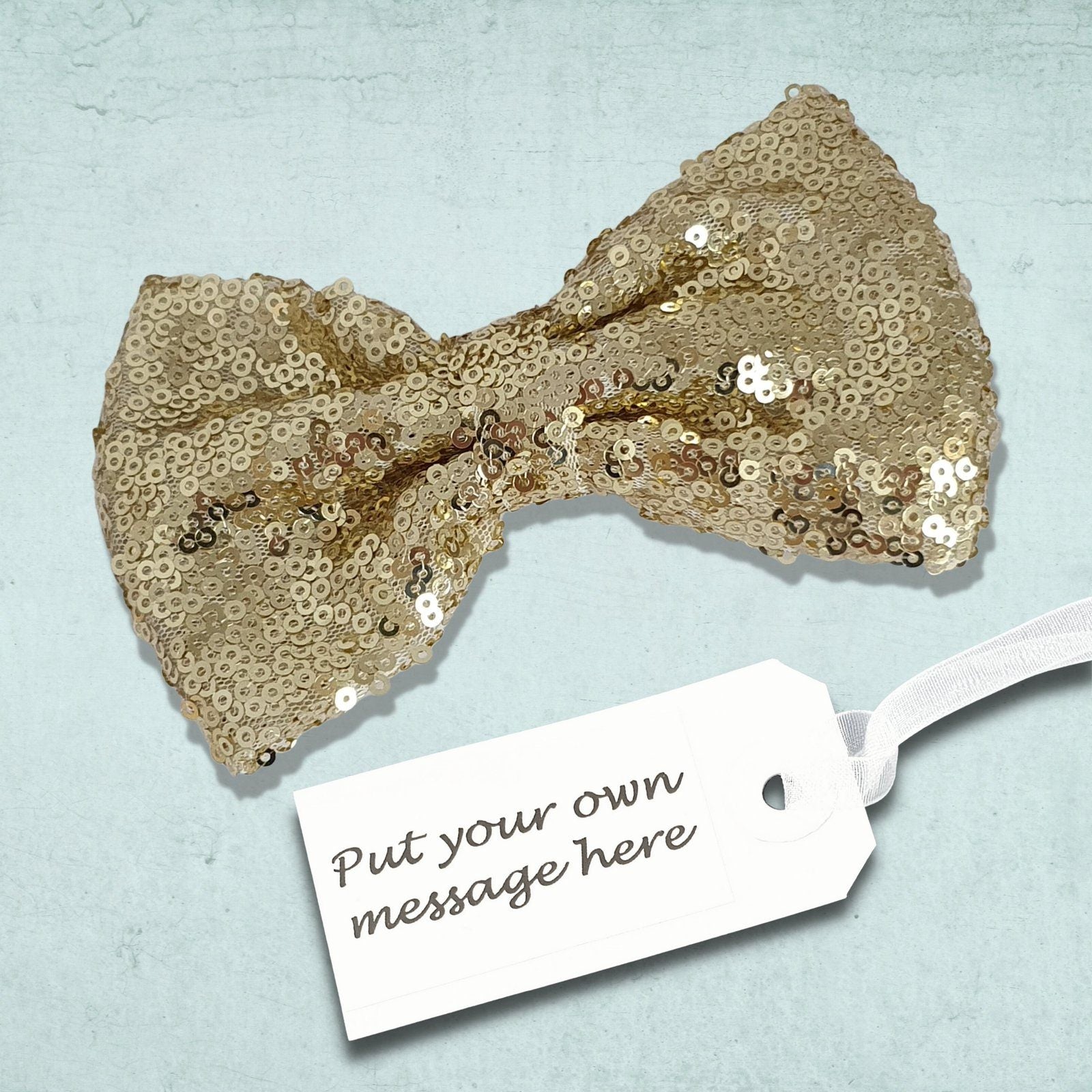 Sparkly Dog Bow Tie Gold