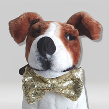 Load image into Gallery viewer, Sparkly Dog Bow Tie Gold
