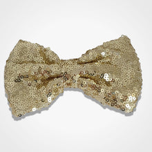 Load image into Gallery viewer, Sparkly Dog Bow Tie Gold
