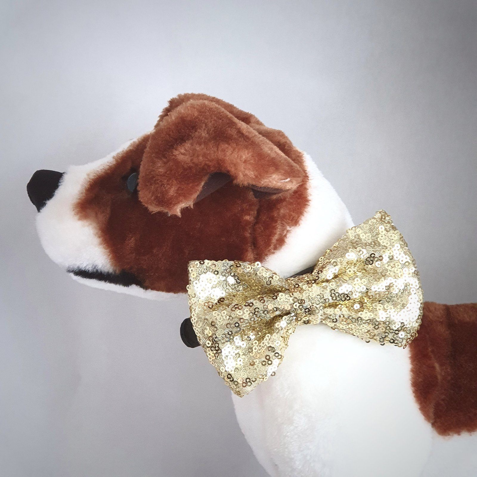 Sparkly Dog Bow Tie Gold