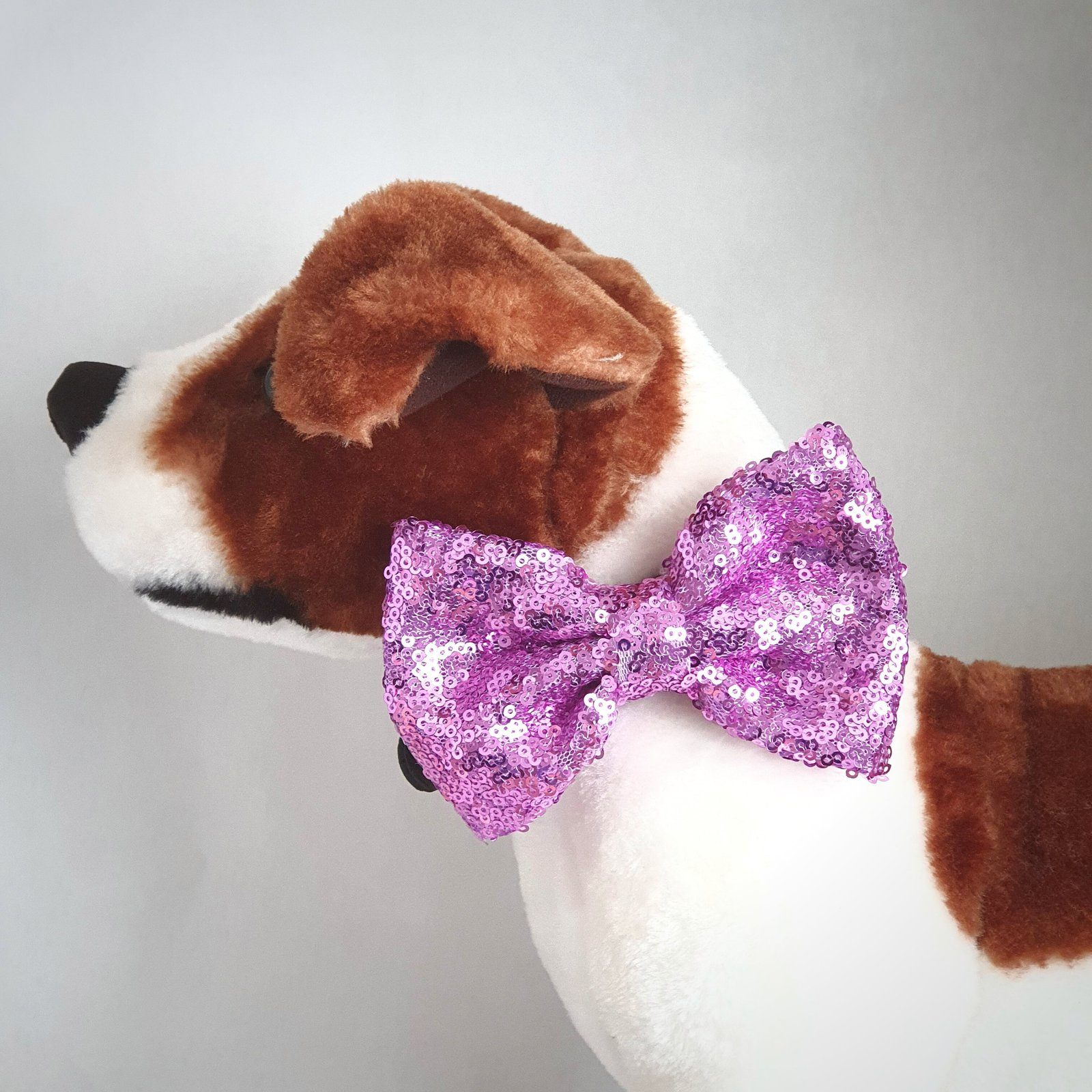 Sparkly Dog Bow Tie Lilac