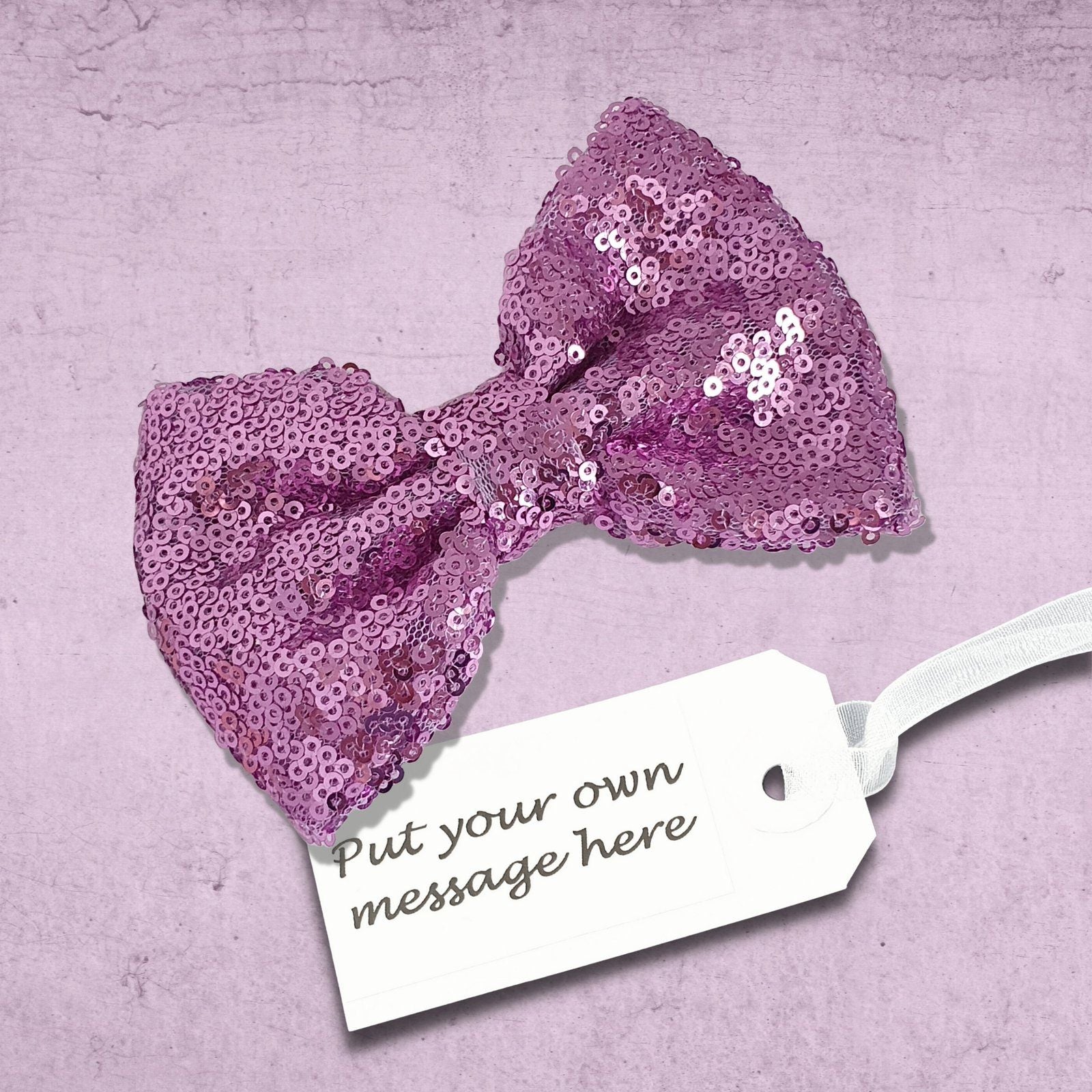 Sparkly Dog Bow Tie Lilac