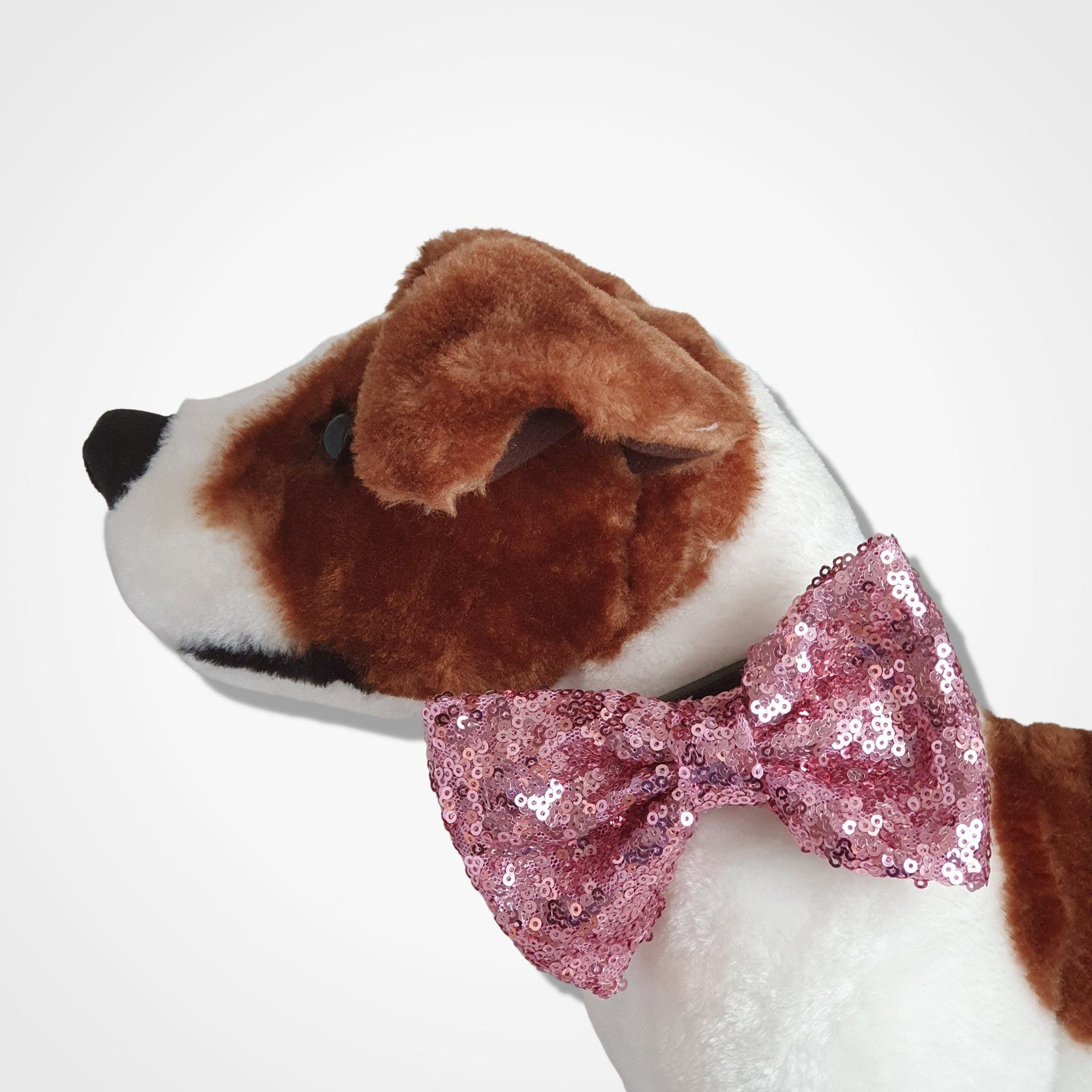 Sparkly Dog Bow Tie Pink