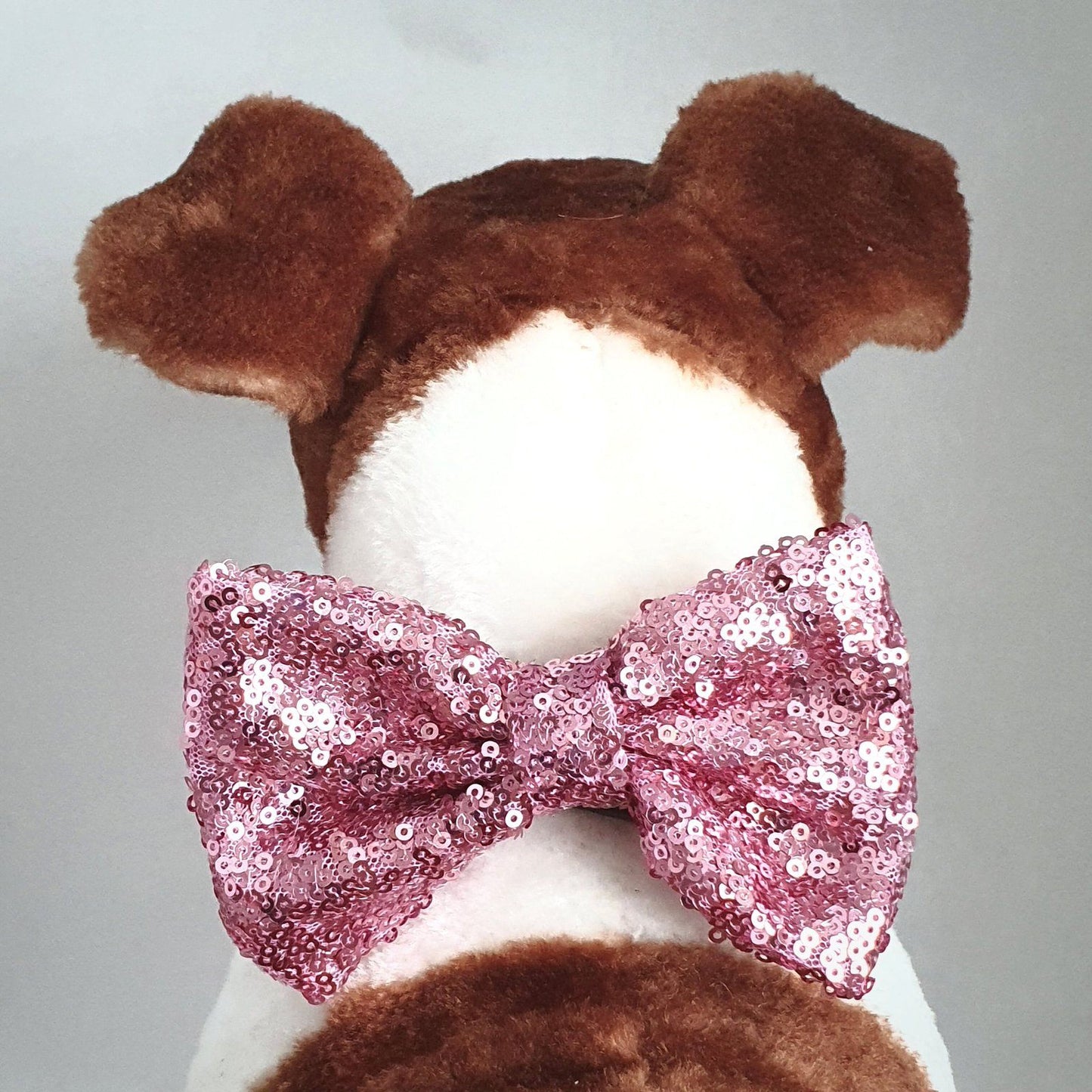 Sparkly Dog Bow Tie Pink