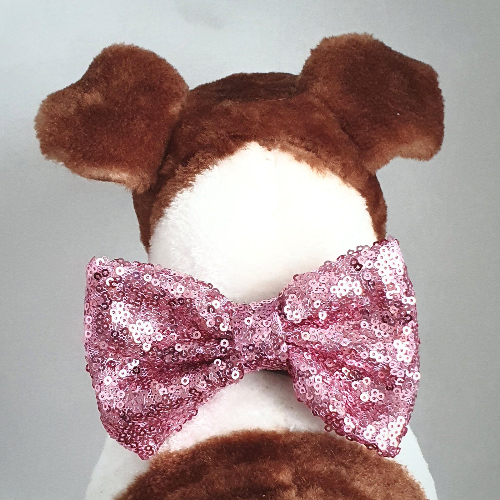 Sparkly Dog Bow Tie Pink