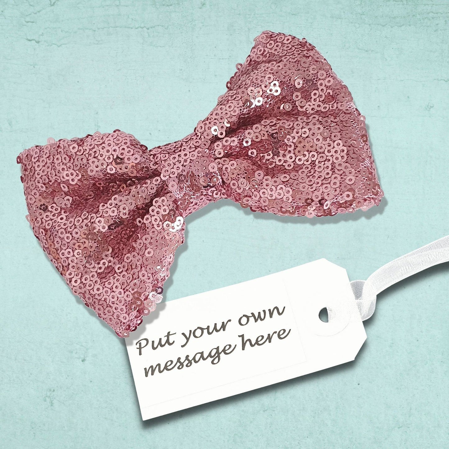 Sparkly Dog Bow Tie Pink