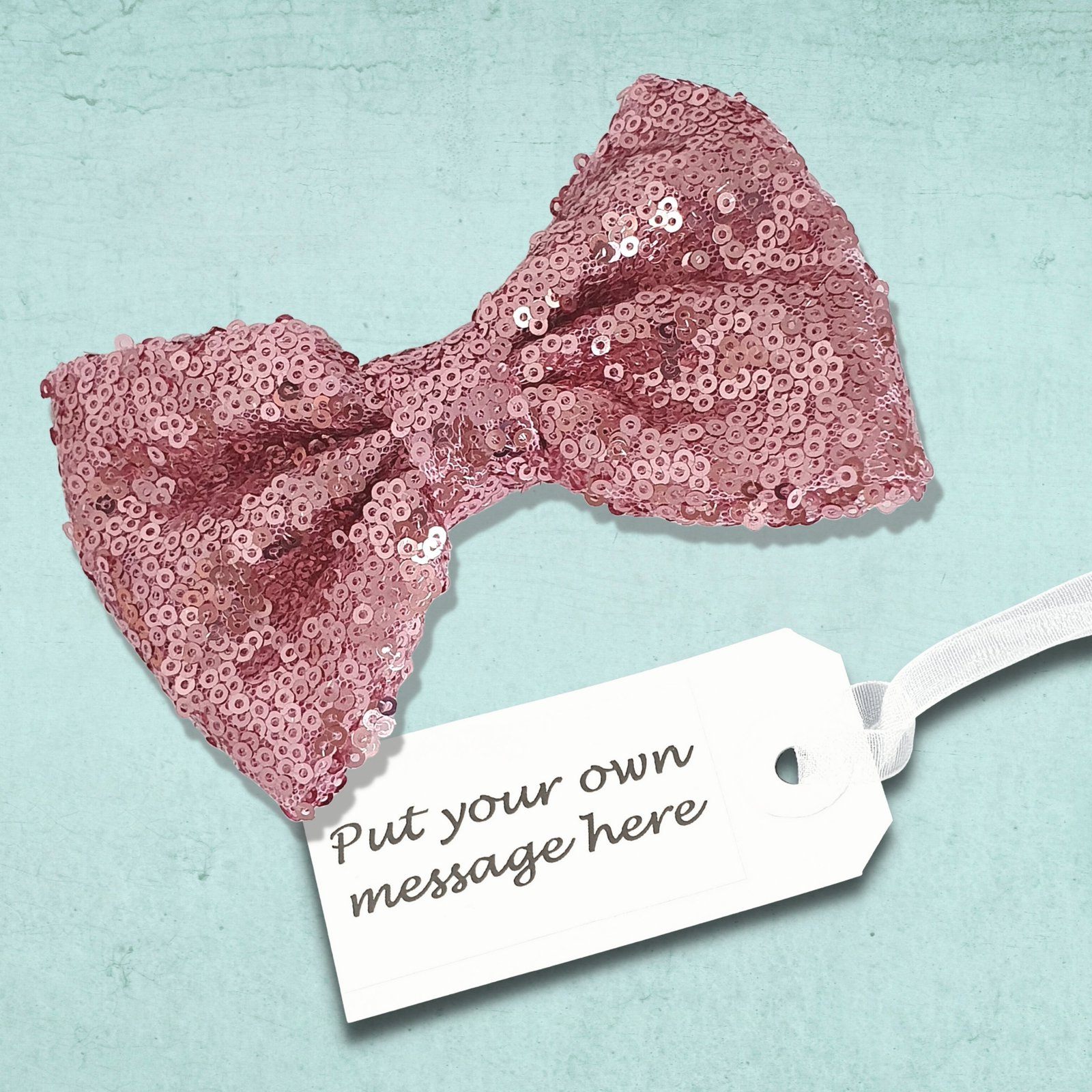 Sparkly Dog Bow Tie Pink