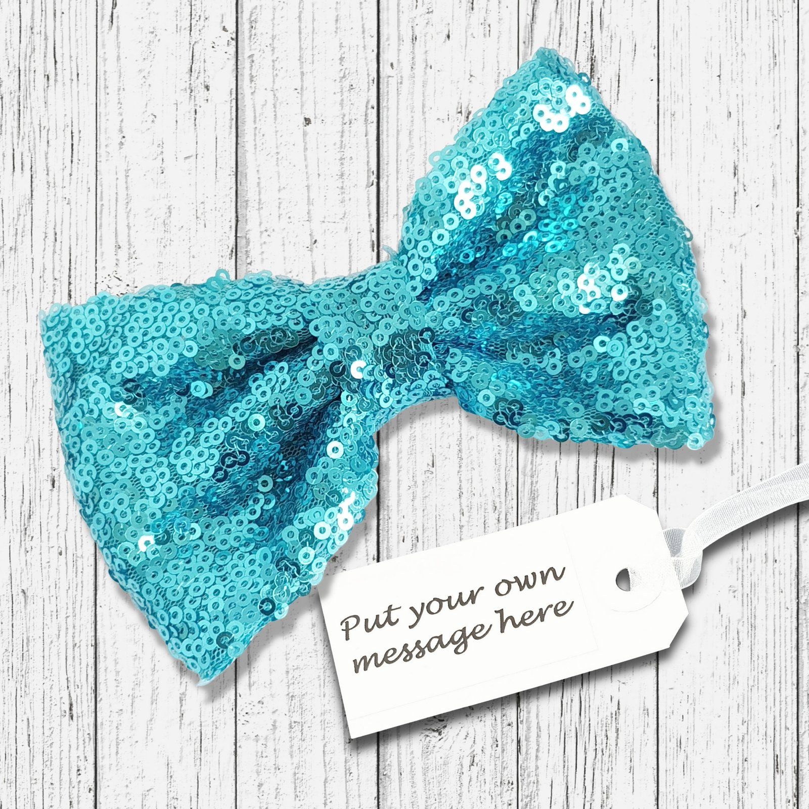 Sparkly Dog Bow Tie Turquoise