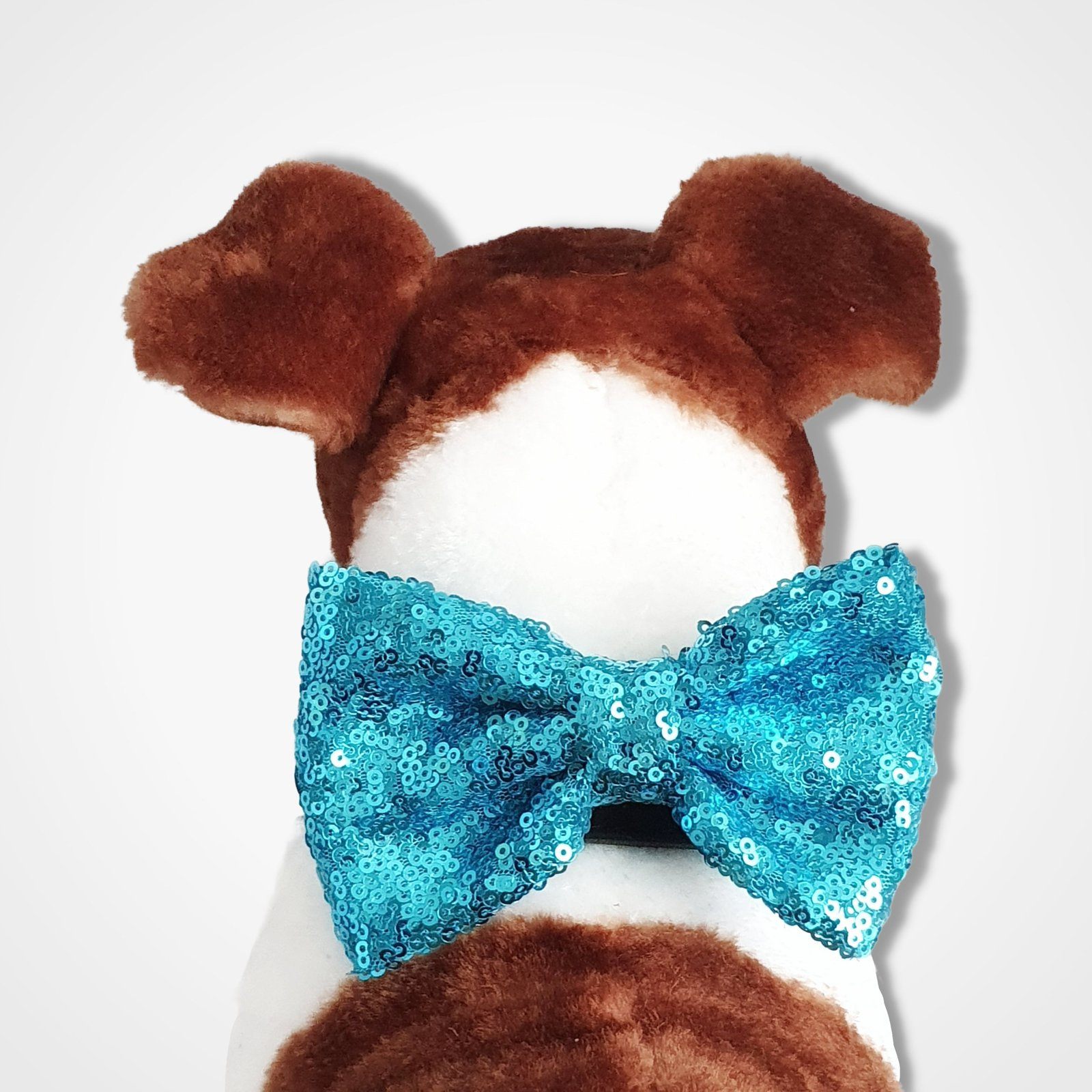 Sparkly Dog Bow Tie Turquoise