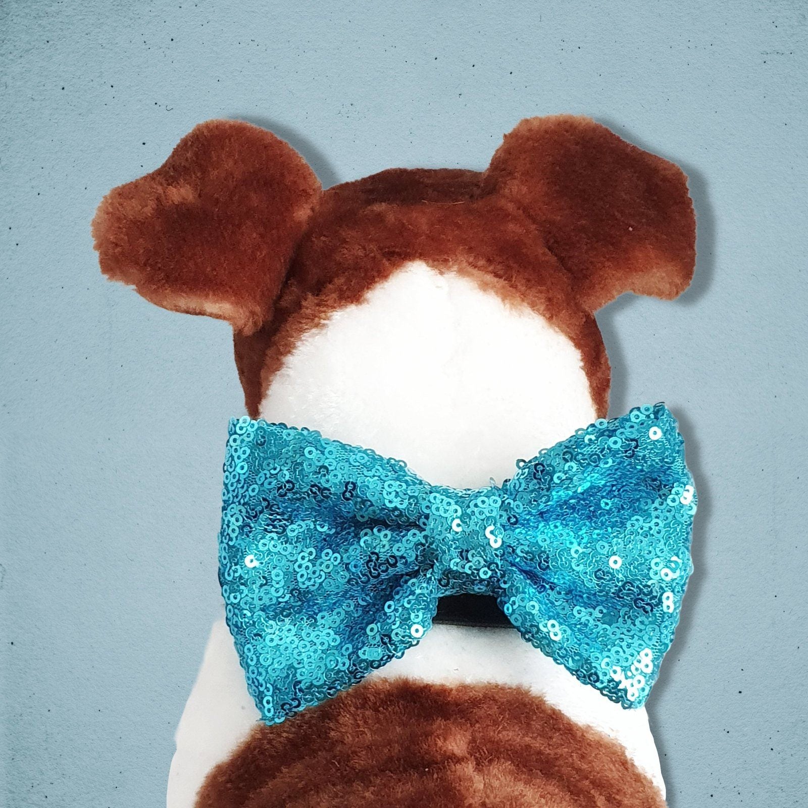 Sparkly Dog Bow Tie Turquoise