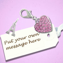 Load image into Gallery viewer, Sparkly Heart Clip Tag Silver
