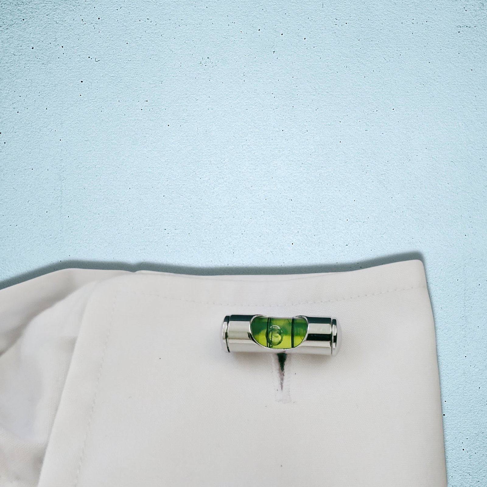 Spirit Level Cufflinks Silver Green