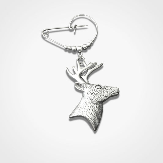Stag Brooch Silver