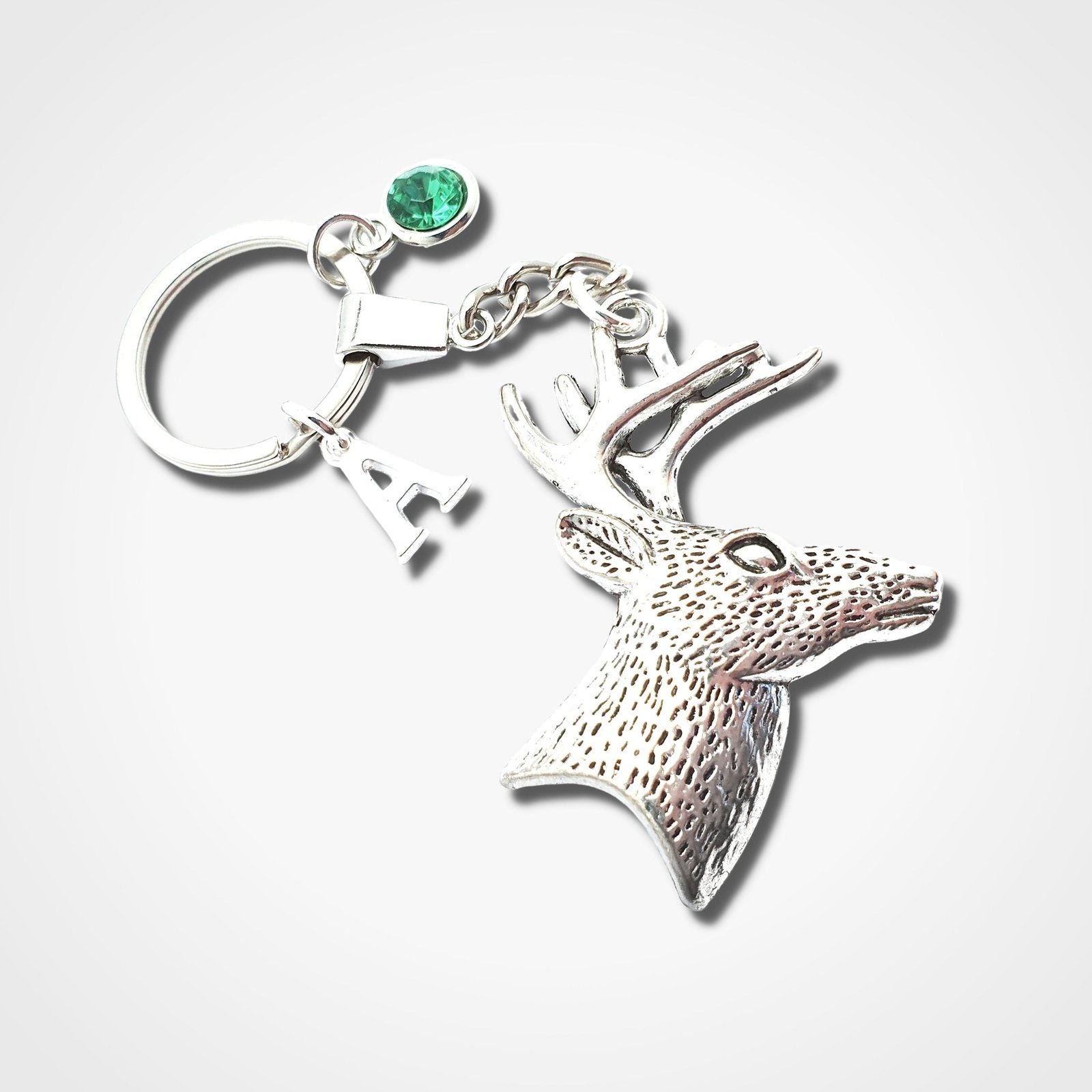 Stag Head Keyring Silver
