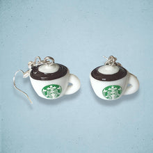 Load image into Gallery viewer, Starbucks Cappuccino Cup Earrings Resin
