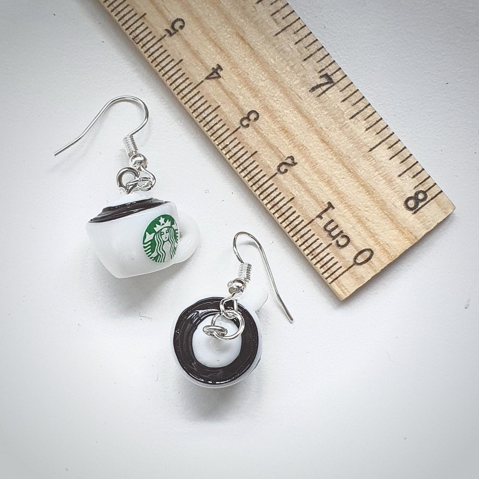 Starbucks Cappuccino Cup Earrings Resin