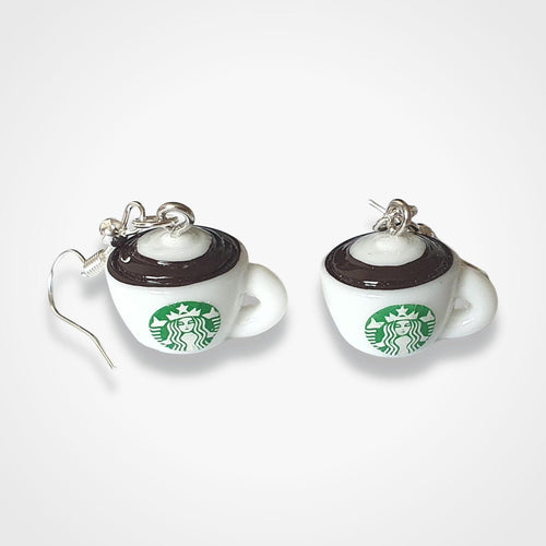 Starbucks Cappuccino Cup Earrings Resin