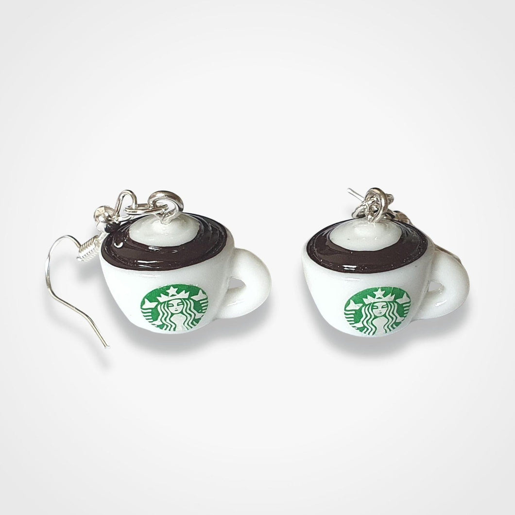 Starbucks Cappuccino Cup Earrings Resin