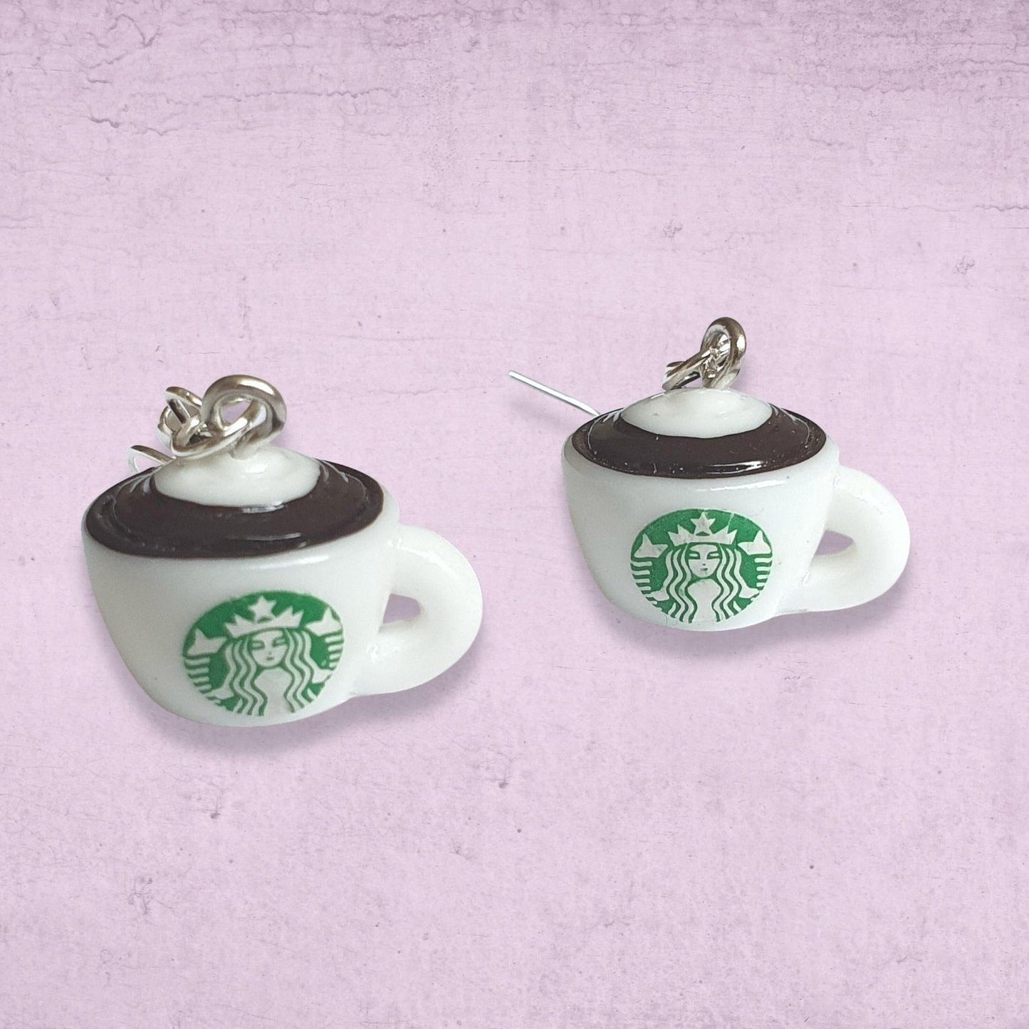 Starbucks Cappuccino Cup Earrings Resin