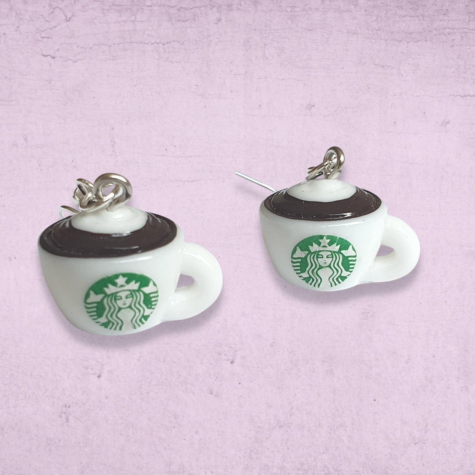 Starbucks Cappuccino Cup Earrings Resin
