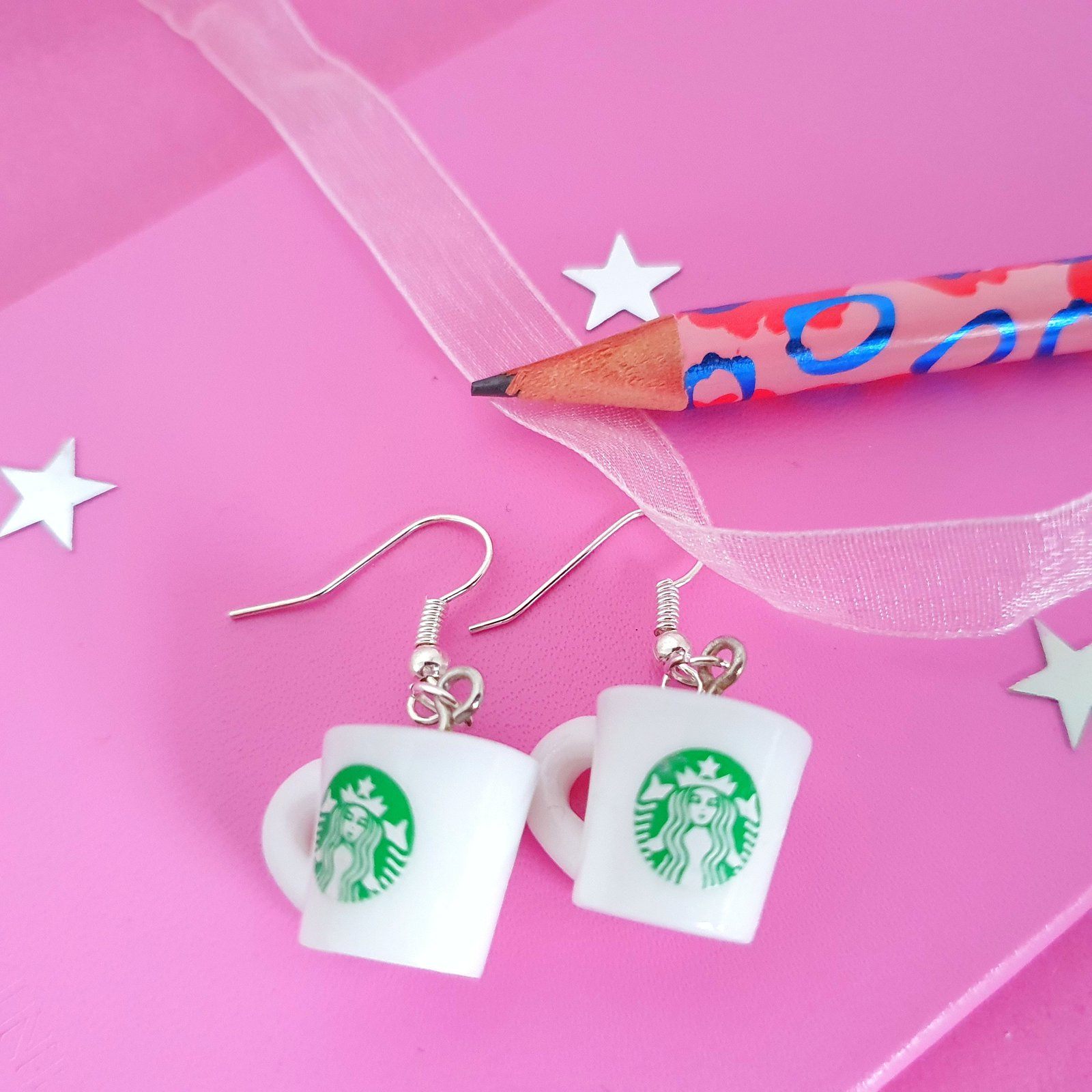 Starbucks Coffee Cup Earrings Resin