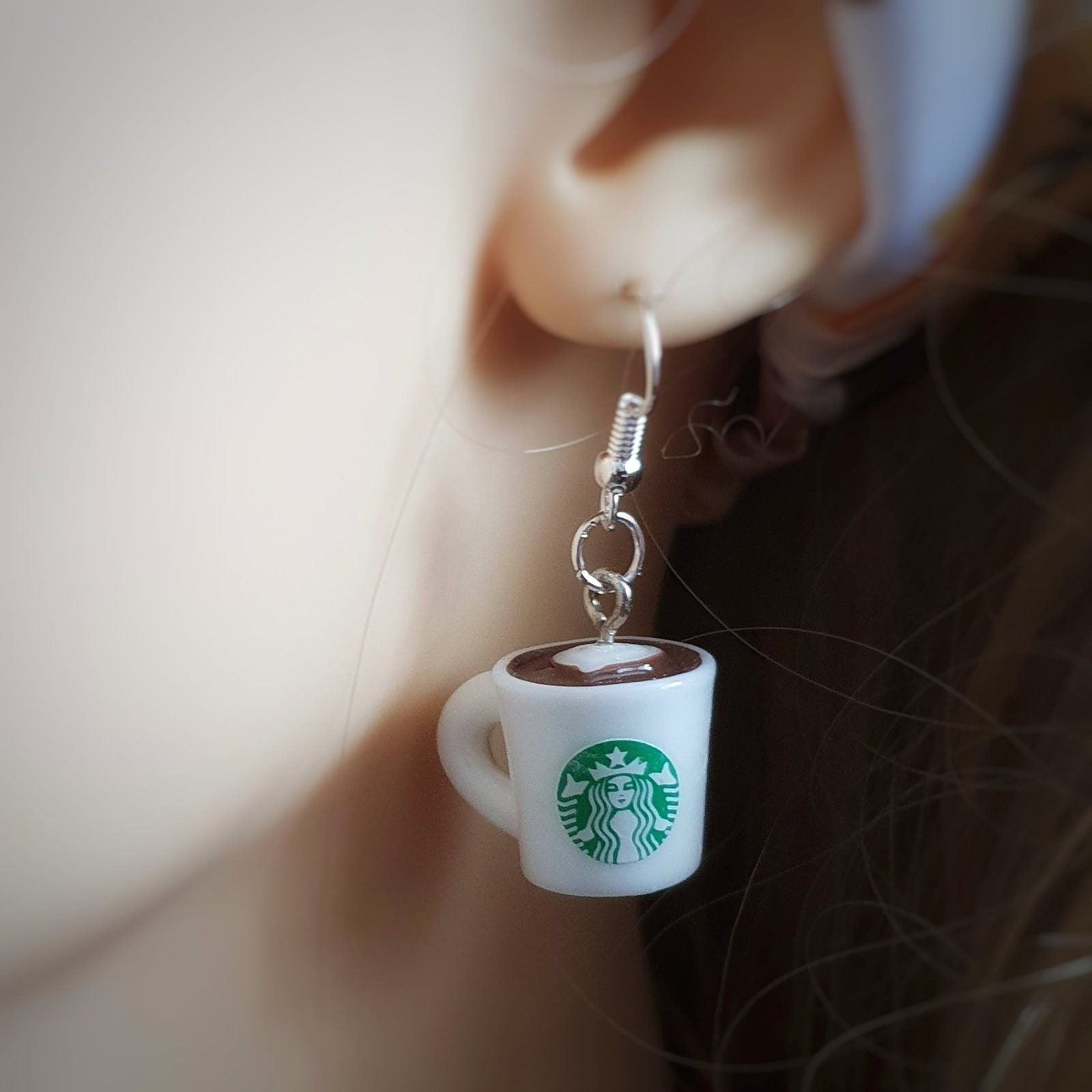 Starbucks Coffee Cup Earrings Resin