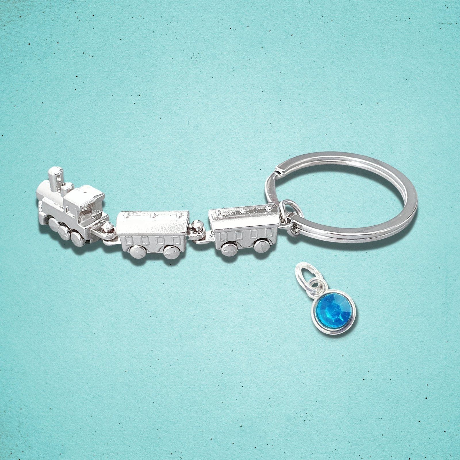Steam Train Keyring Silver