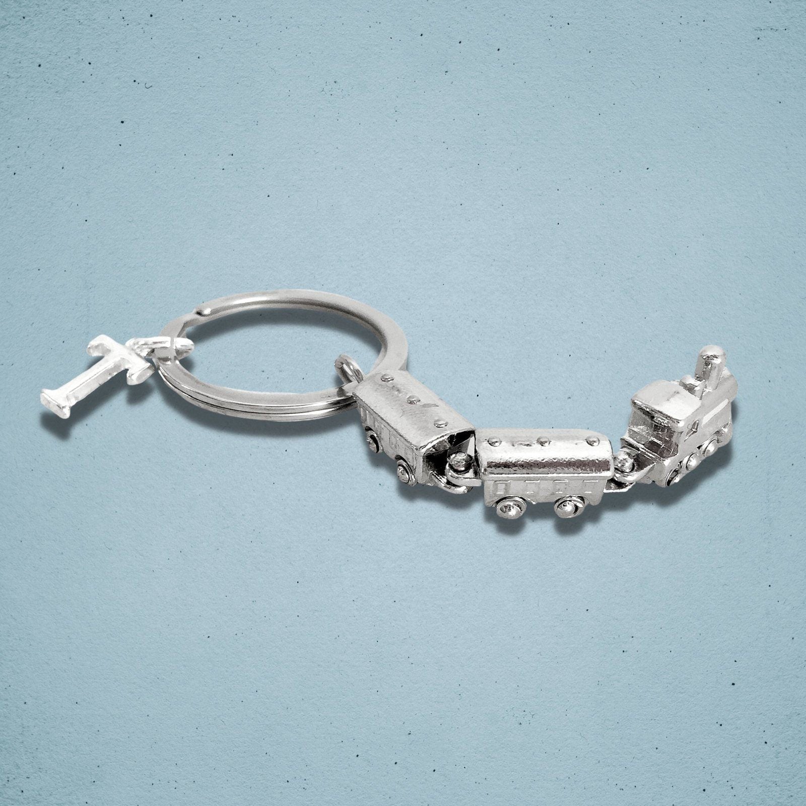 Steam Train Keyring Silver