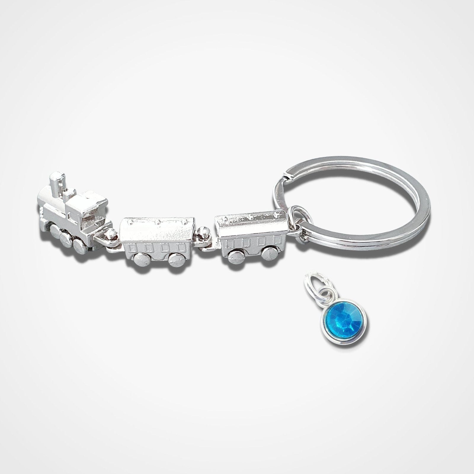 Steam Train Keyring Silver