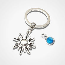 Load image into Gallery viewer, Sun Keyring Silver
