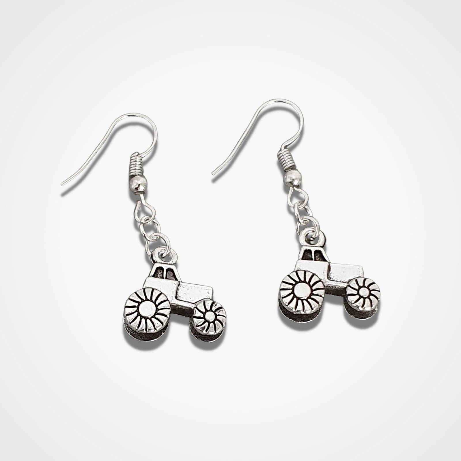 Tractor Earrings Silver