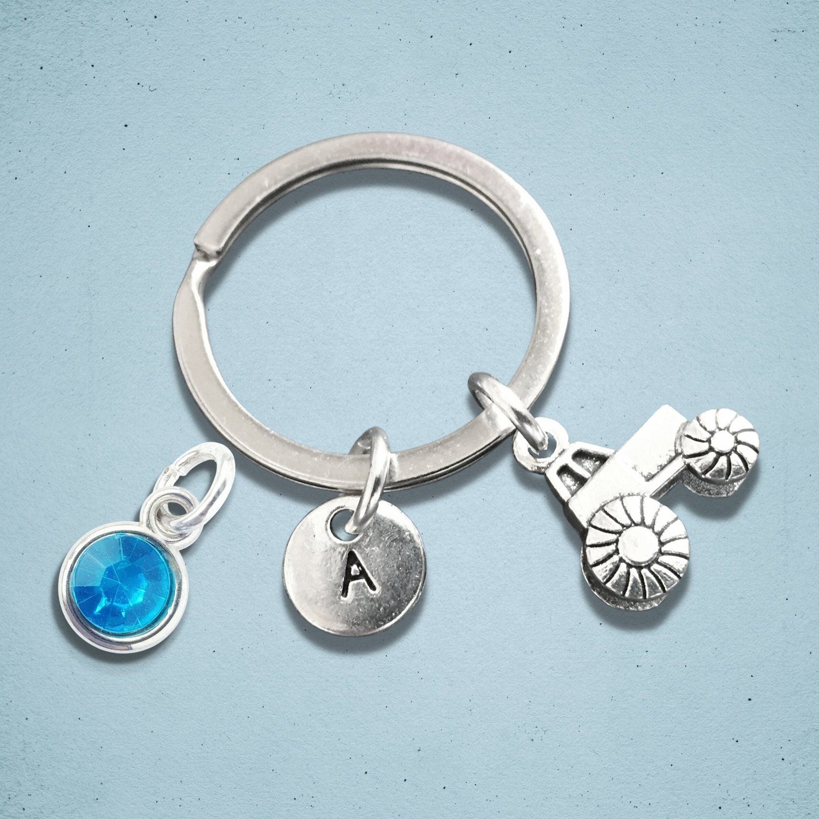 Tractor Farm Keyring Silver