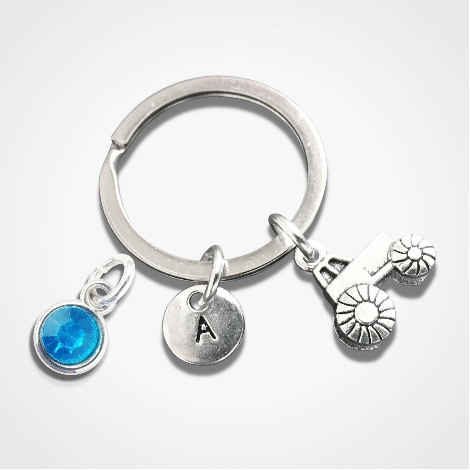 Tractor Farm Keyring Silver