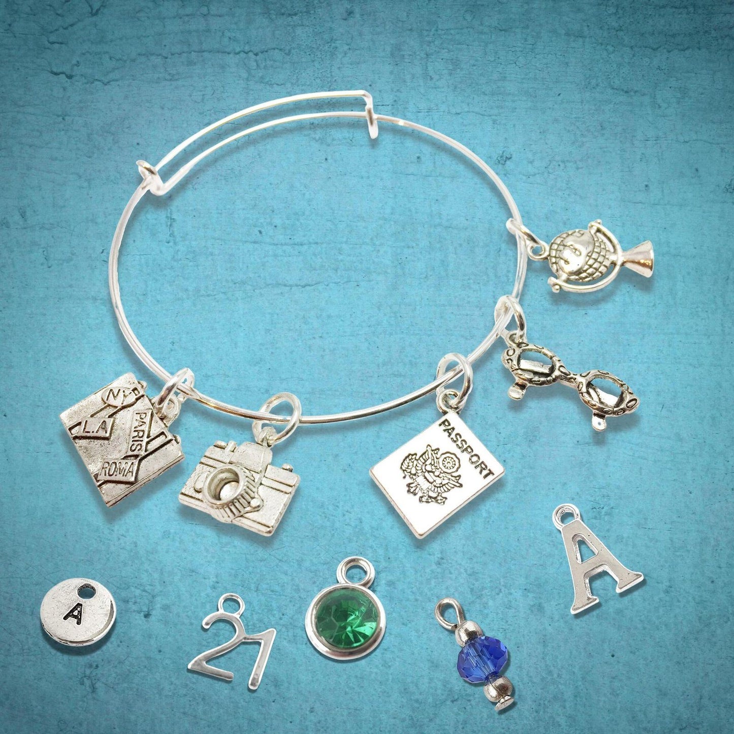 Travel Lovers Bangle Silver