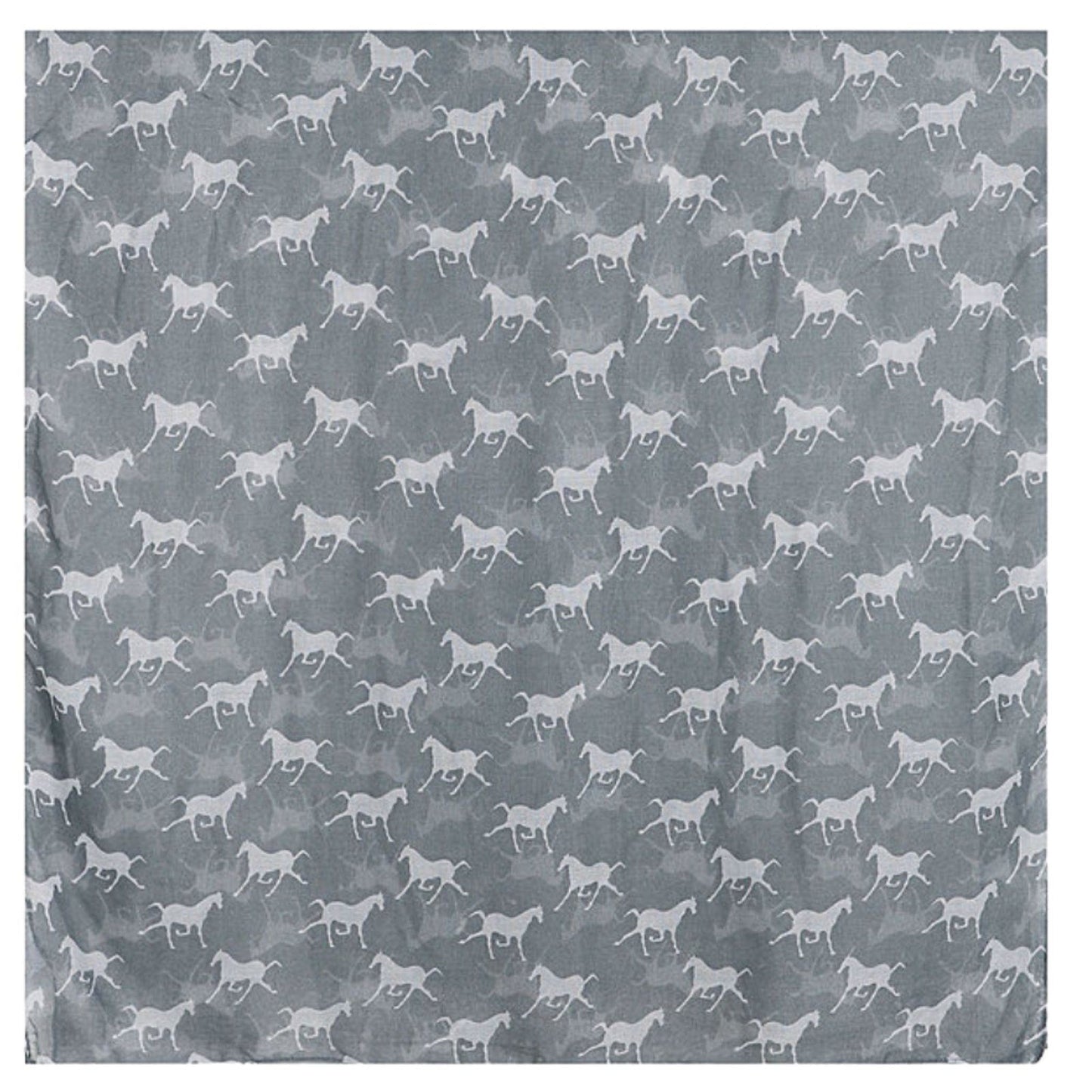 Trotting Horse Scarf Grey