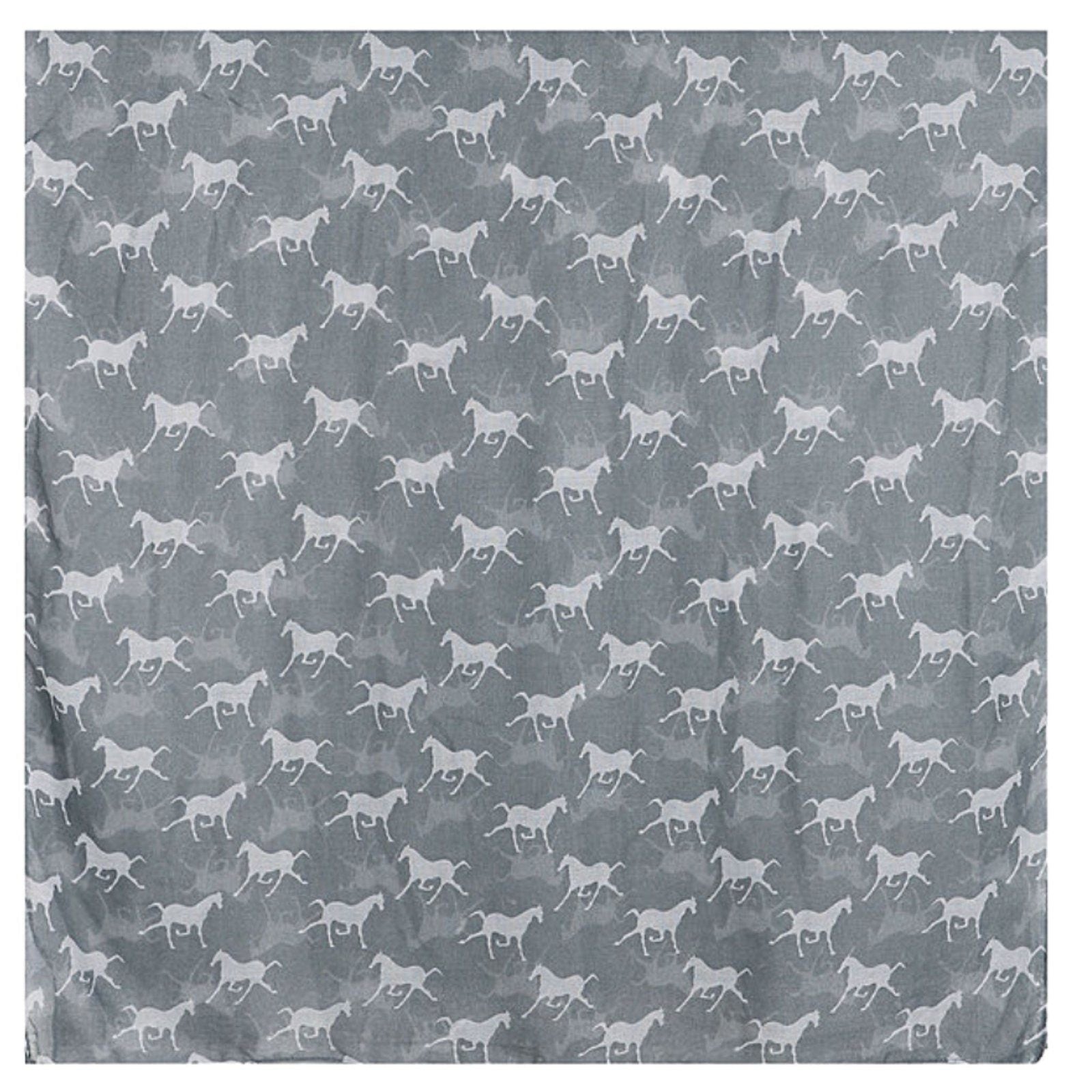 Trotting Horse Scarf Grey