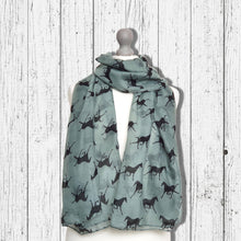 Load image into Gallery viewer, Trotting Horse Scarf Teal
