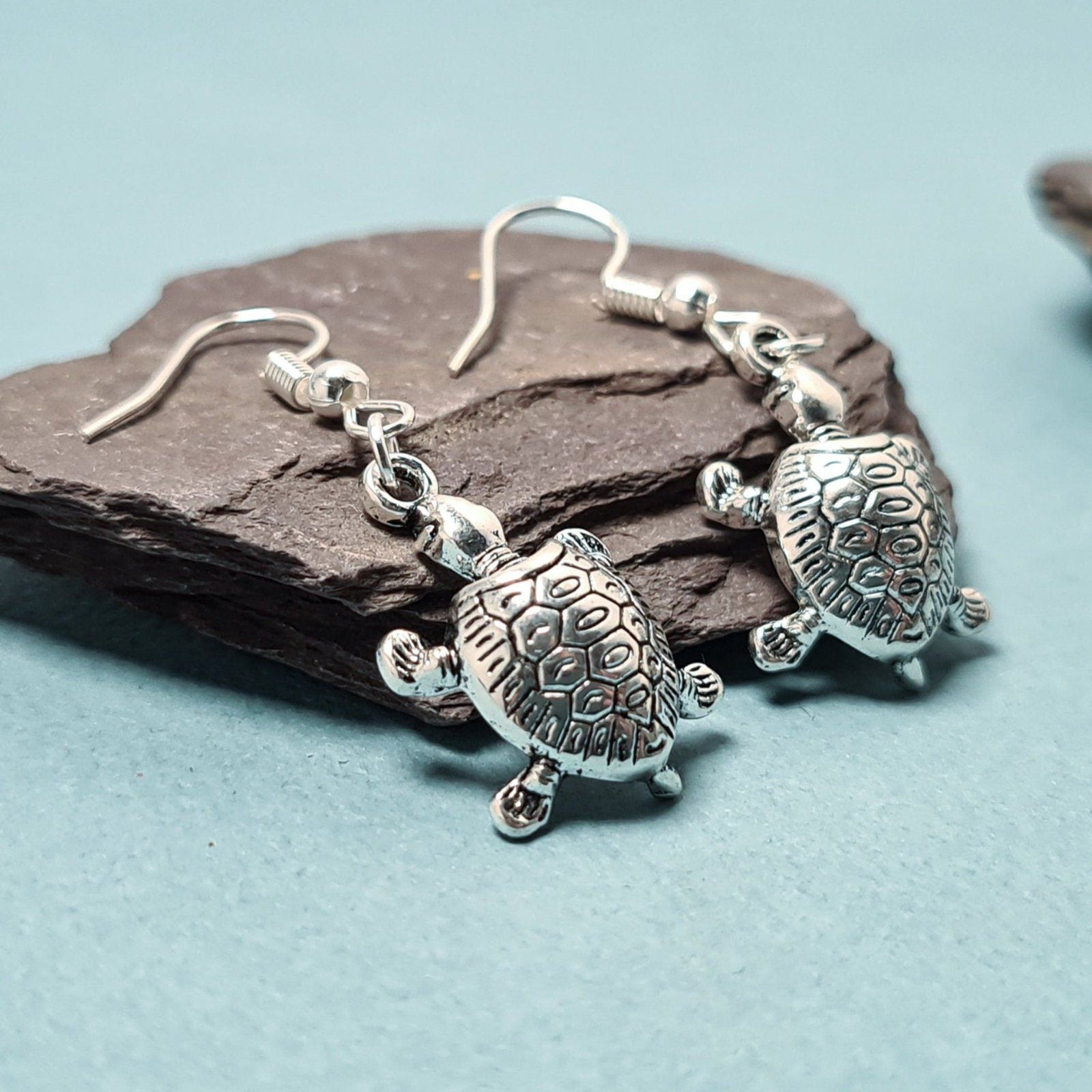 Turtle Earrings Silver