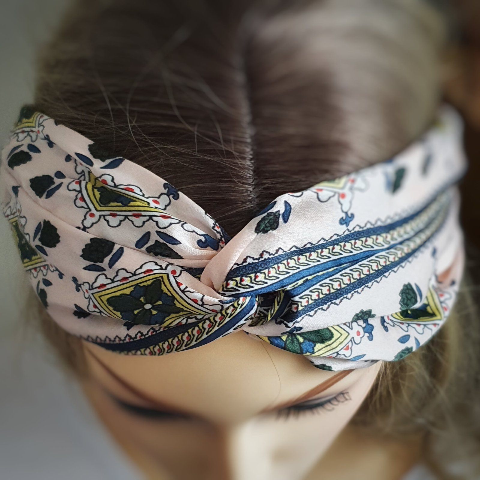 Twist Knot Headband Pink Vintage