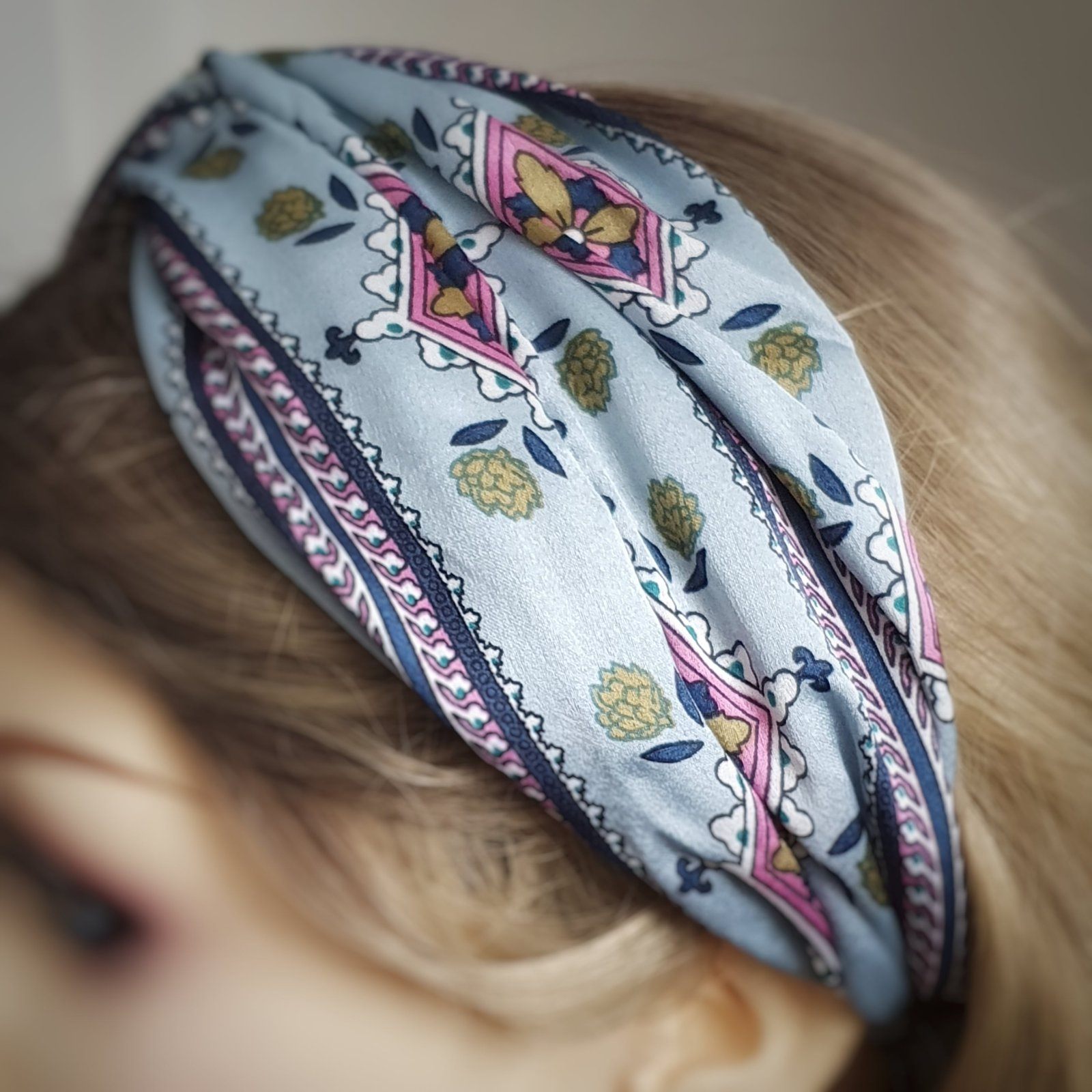 Twist Knot Headband Slate Vintage