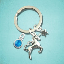 Load image into Gallery viewer, Unicorn Keyring Silver
