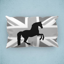 Load image into Gallery viewer, Union Jack Horse Cushion Cover Grey
