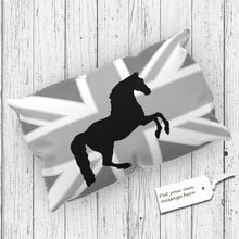 Load image into Gallery viewer, Union Jack Horse Cushion Cover Grey
