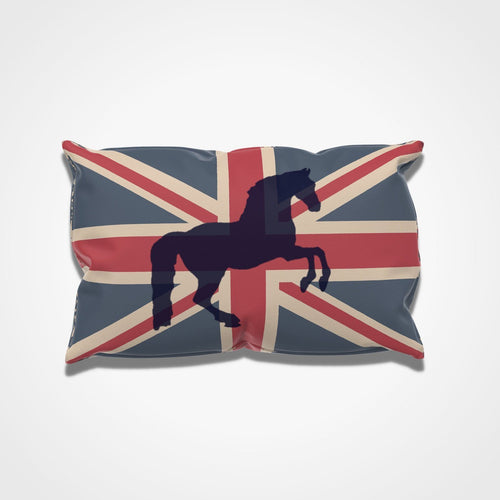 Union Jack Horse Cushion Cover Vintage