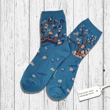 Load image into Gallery viewer, Van Gogh Almond Blossom Socks Green Blue
