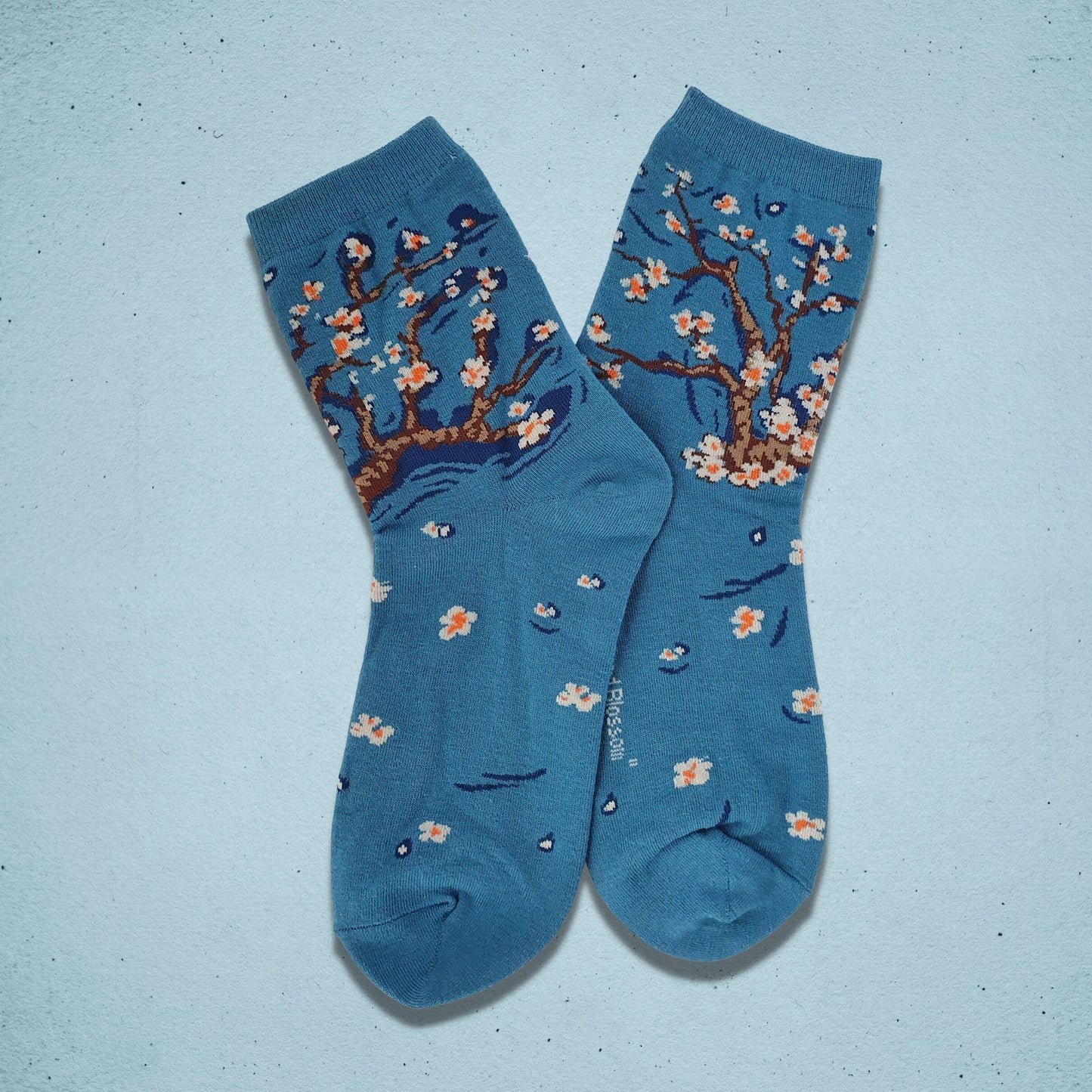 Van Gogh Almond Blossom Socks Green Blue