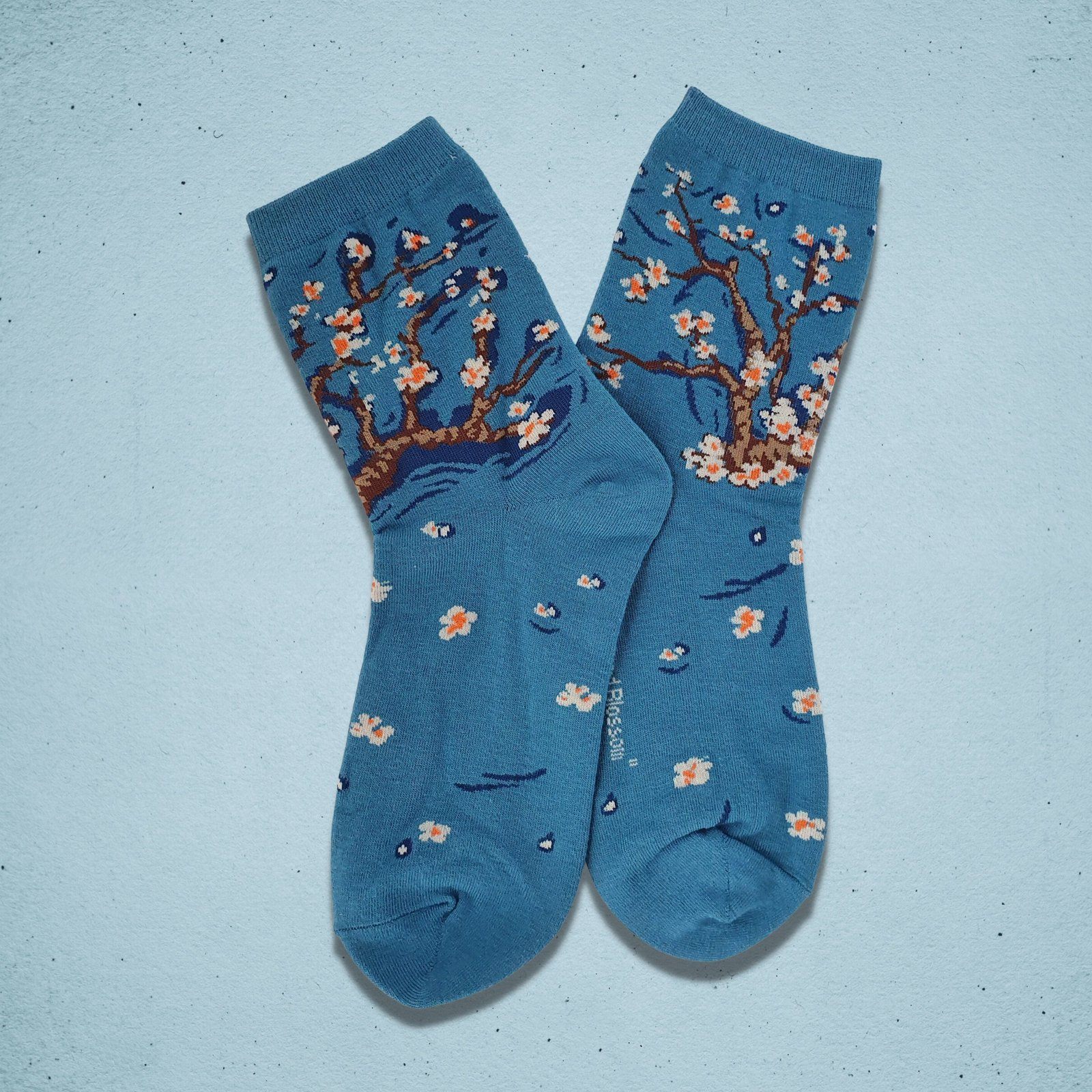 Van Gogh Almond Blossom Socks Green Blue