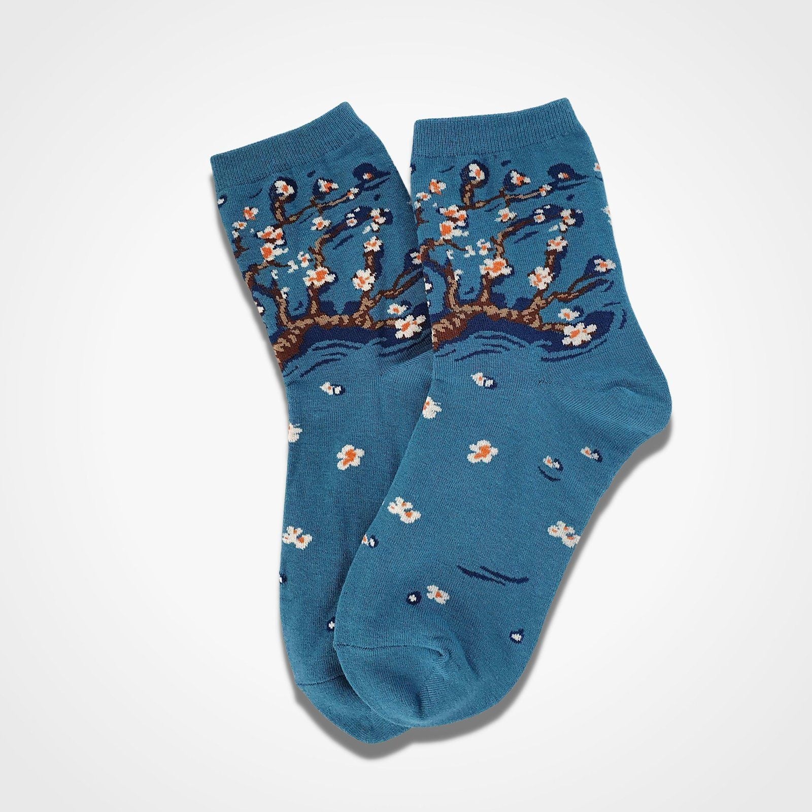 Van Gogh Almond Blossom Socks Green Blue
